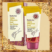 

Солнцезащитный крем с экстрактом улитки FARM STAY La Ferme Visible Difference Snail Sun Cream SPF50 PA+++