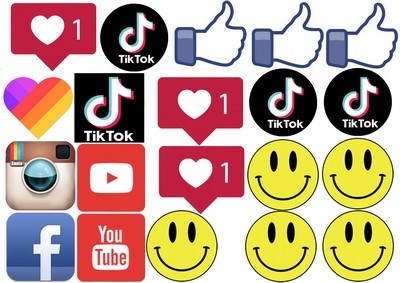 

Вафельна картинка для кондитерских виробів Likee, Instagram (лист А4) 34