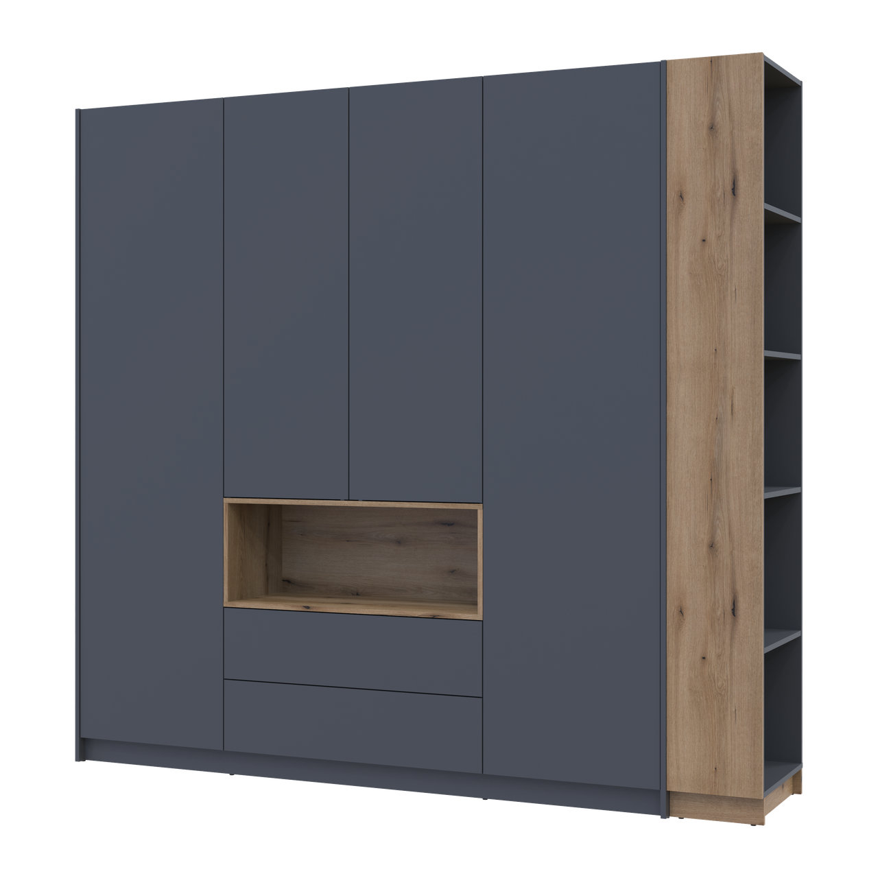 Шафа для одягу з нішею та етажеркою Doros Дейл Графіт/Дуб Евок 4 ДСП 234х52х220 (42005158) 8