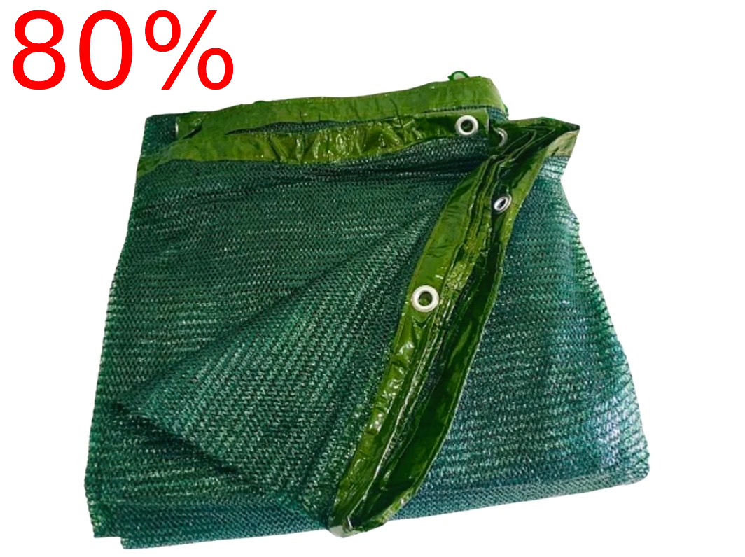 

Сетка теневая с кольцами в пачке 80%, 6х8 м., Зелёный