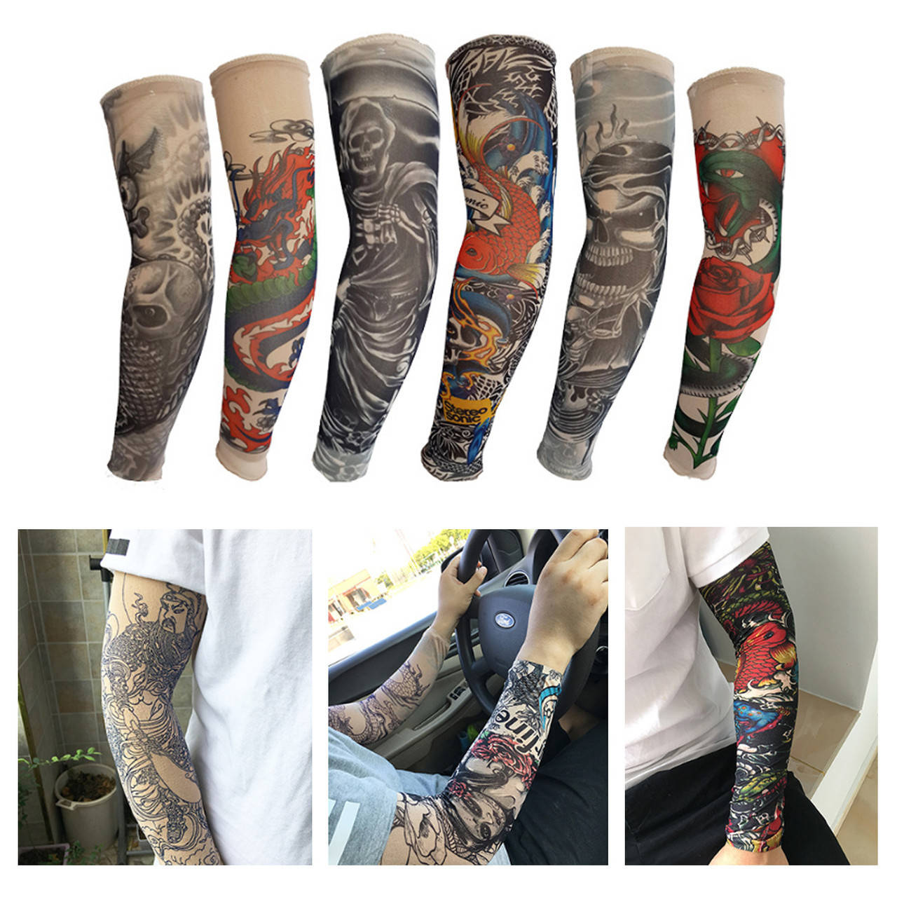 

Рукав чулок нарукавник вело / спортивный с татуировками тату на руки / ноги от солнца / «колхозного» загара