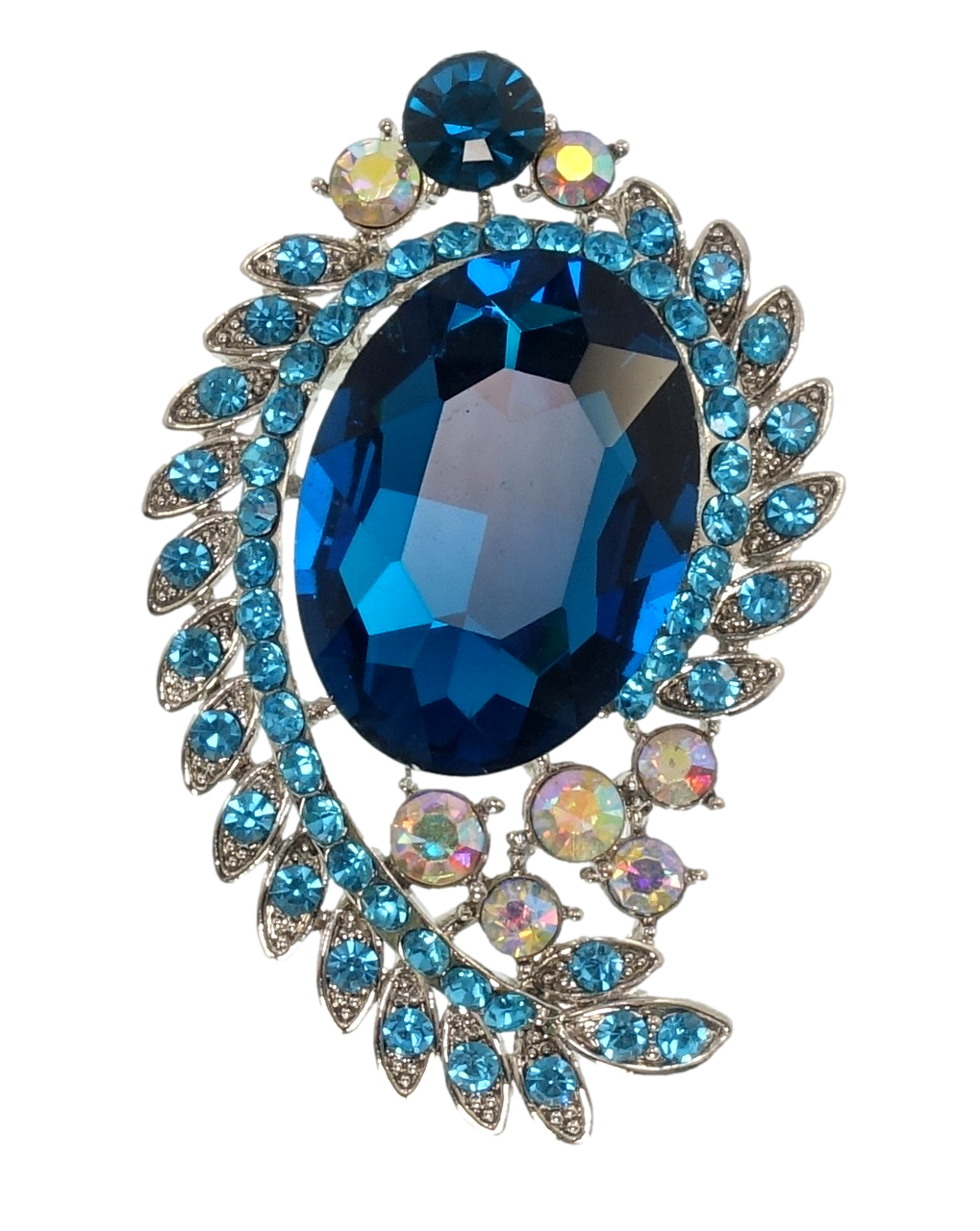 

Брошь "Орнамент с бирюзовыми стразами"