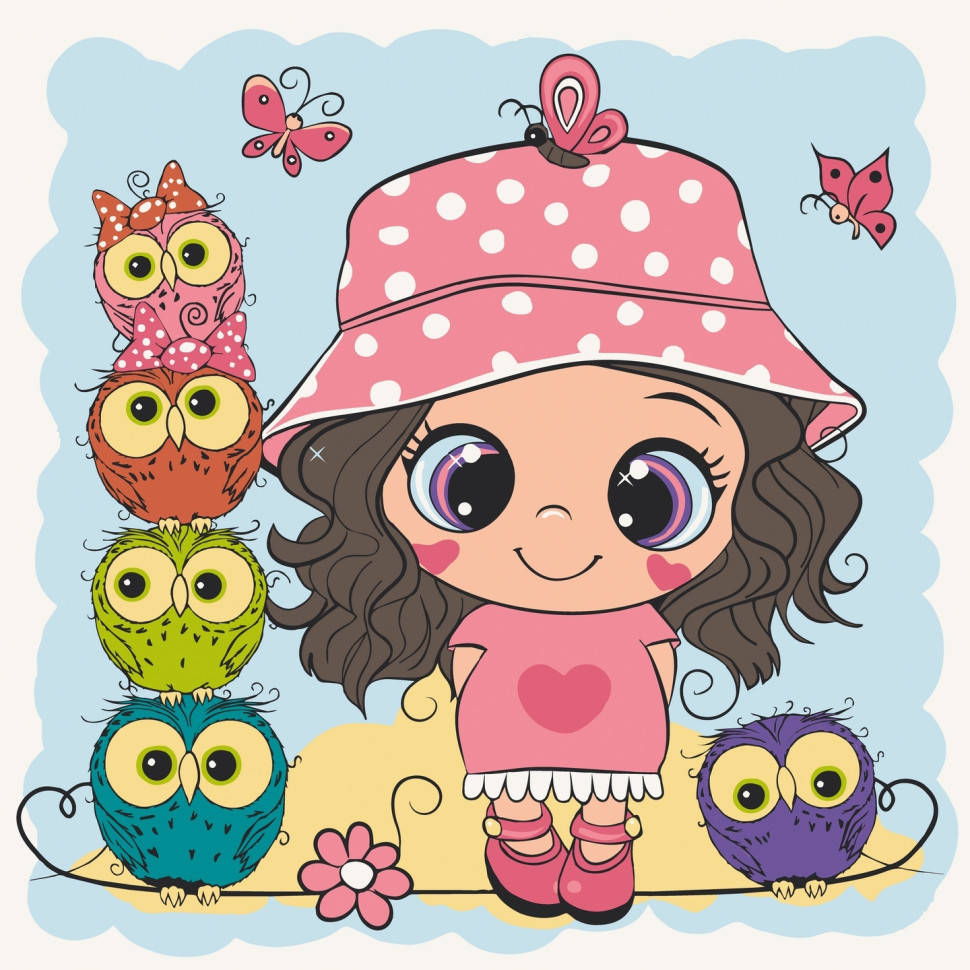 

Роспись на холсте "Куколка с совятами" Art Craft 15563-AC 30х30 см