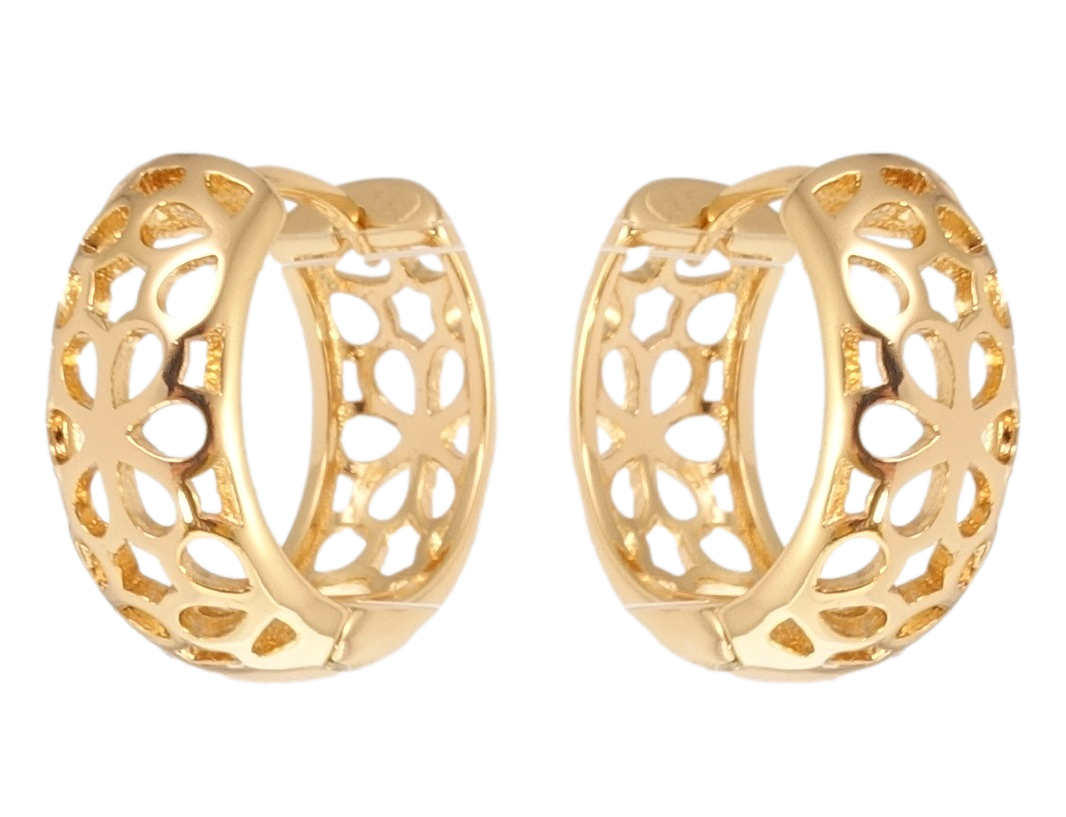 

Серьги Xuping Позолота 18K колечки "Резной орнамент"