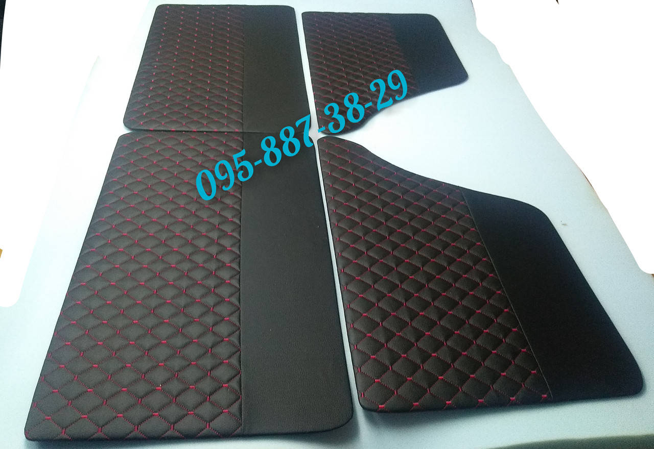 

Карты дверей, обшивка дверей ВАЗ 2101-2107 Ромб прошитые красной нитью.