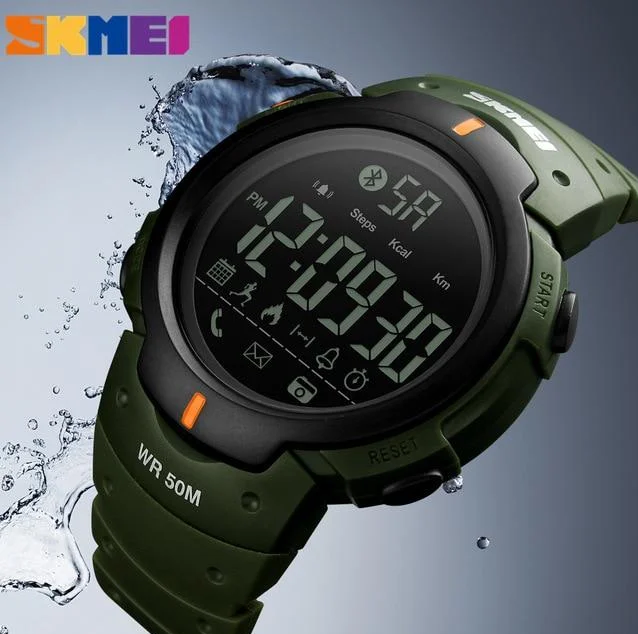 

Cпортивные смарт часы Skmei 1301 черные / зеленые