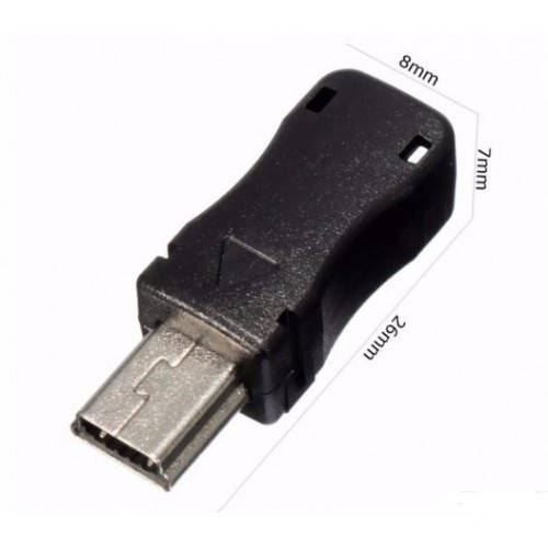 

Штекер mini USB 5pin, под шнур, пластик
