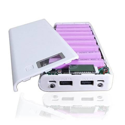 

Корпус павербанка Dual USB 5В 2А, 8*18650, белый