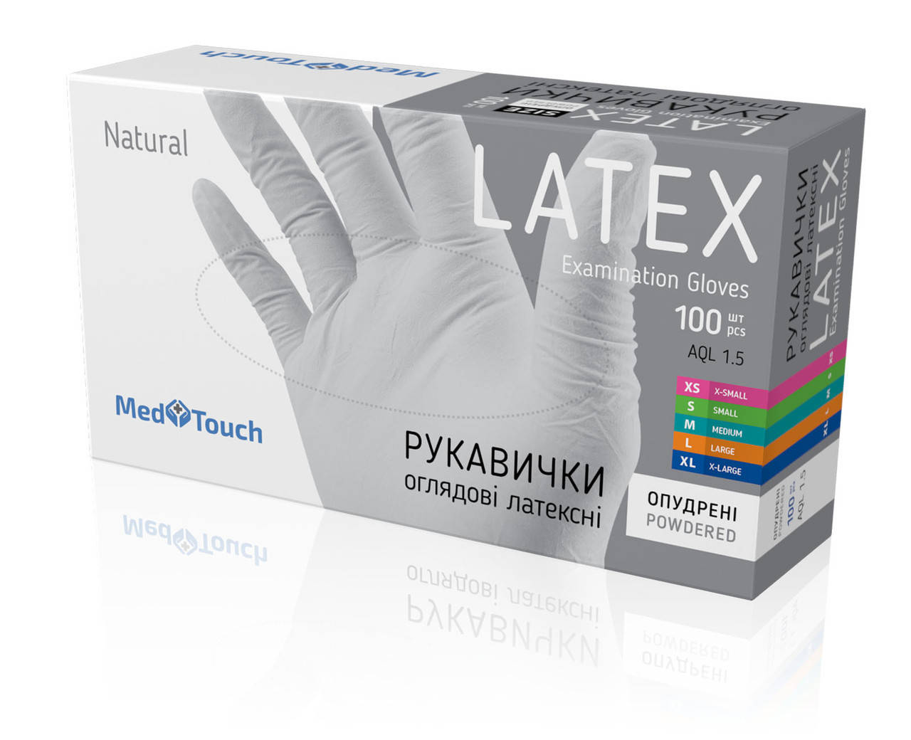 

Латексные перчатки опудренные, Белый