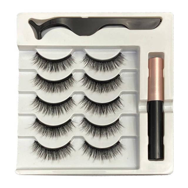 

Набор ресниц на магнитной подводке 5 пар, Черный