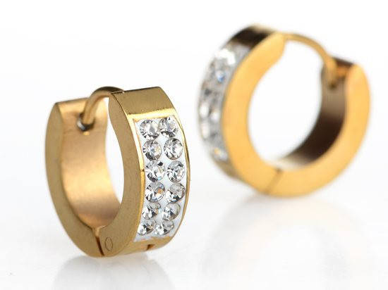 

Женские серьги ювелирная сталь с фианитами classic collection Gold