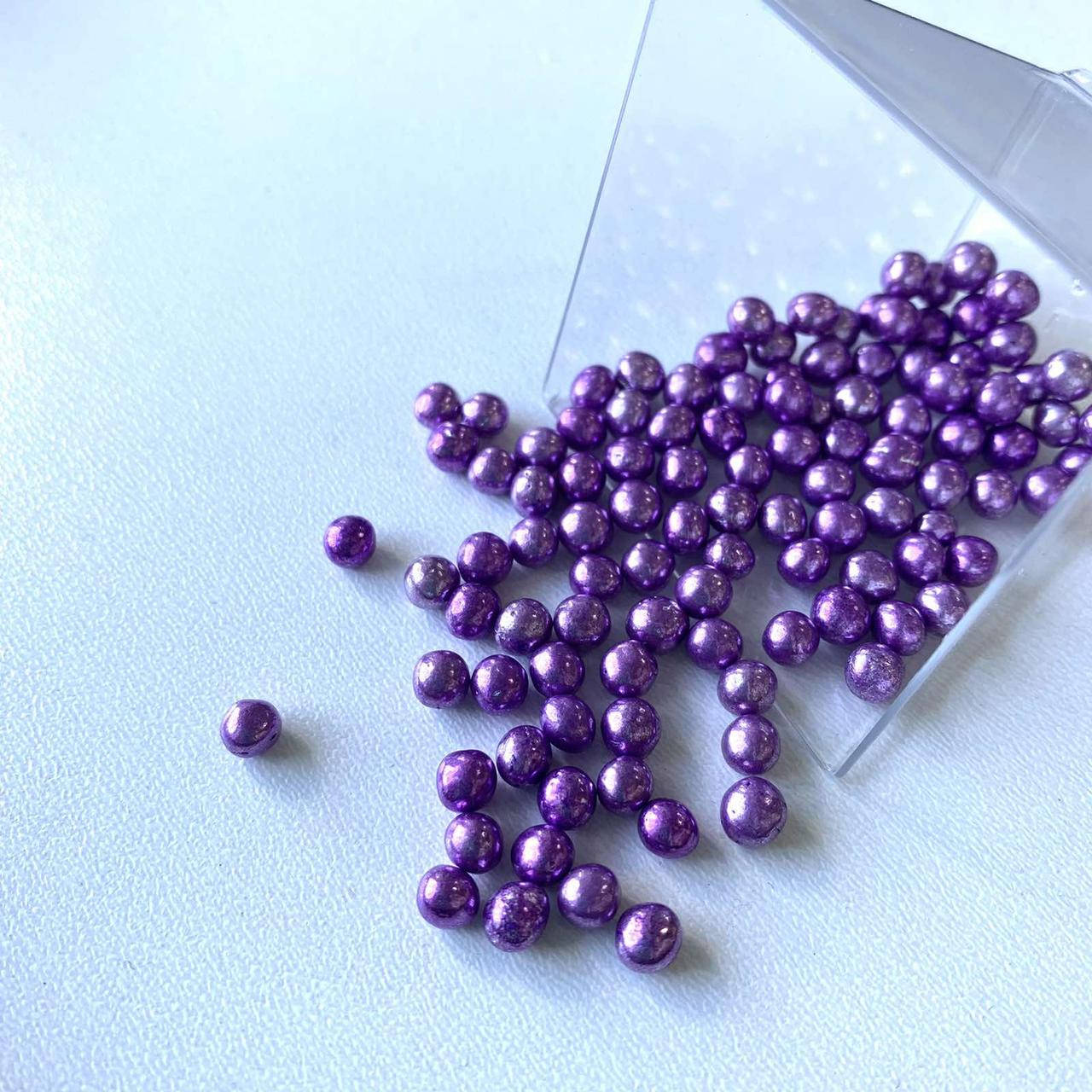 

Посыпка сахарная для кондитерских изделий Бусинки фиолетовые, 10 г 5, Фиолетовый