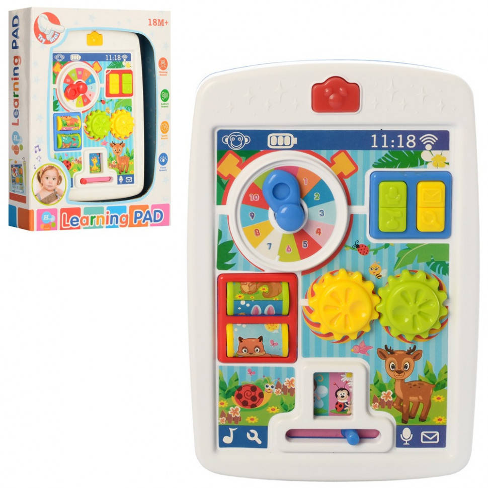 

Игрушечный планшет 65080, часы, трещетка, со звуковыми эффектами, Разные цвета