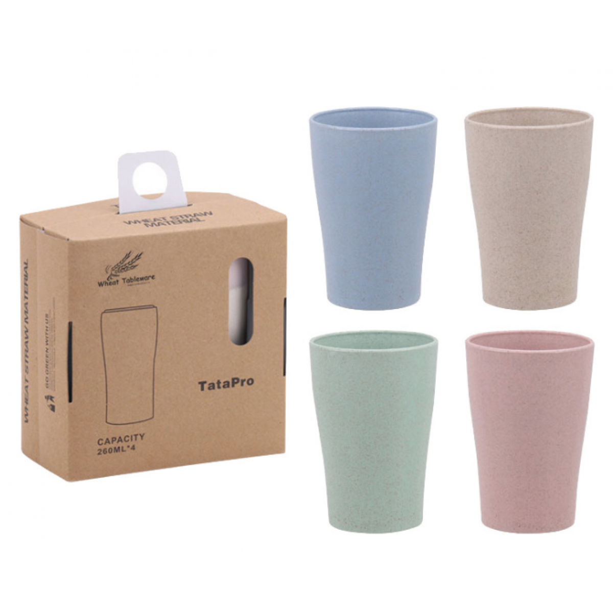 

Набор стаканов 1000 Дрібниць из пшеничной соломы 4 шт, 10.4х7.2 см 1051, Разные цвета