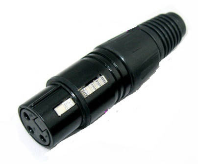 

01-03-056. Гнездо CANON (XLR) 3pin под кабель, корпус металл, чёрное, Черный