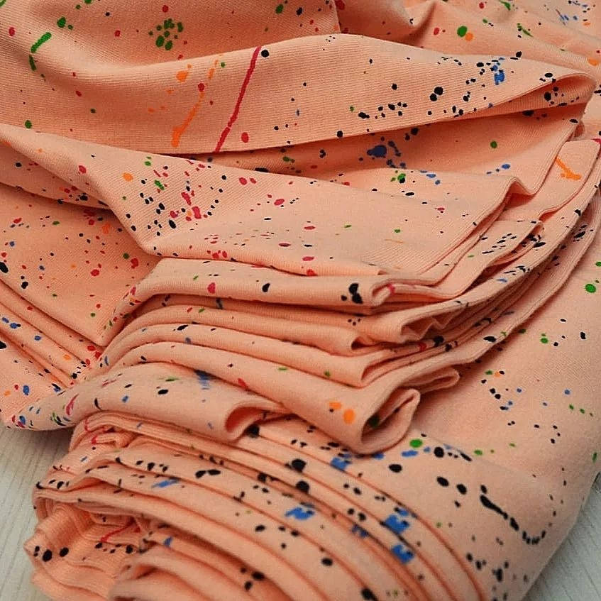 

Стрейч-кулір з принтом (краплі фарби), Серый