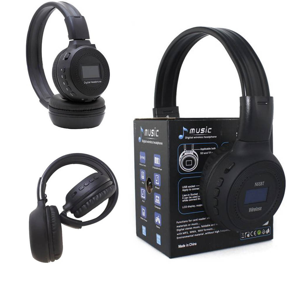 

Беспроводные Наушники MDR BSN65 / Накладные Наушники c Led экраном, Черный