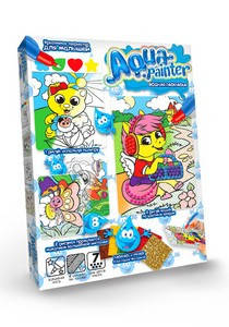 

Розмальовка водна в коробці Aqua painter №5 4 картинки, 3 техніки Danko Toys