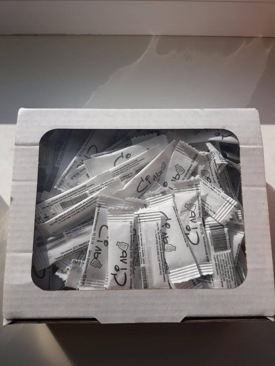 

Порционная соль в стиках 1г/300 шт/33 гривен упаковка