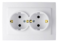 

Розетка двойная с заземлением белая Nilson Touran (Нильсон Тоуран)