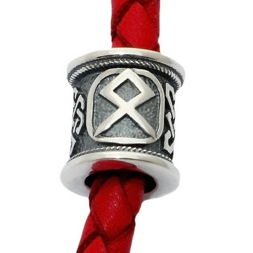 

Серебряная руна Одал бусина шарм из серебра 925 пробы