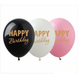 

Латексный шарик ArtShow 12"(30 см) Happy Birthday, Персиковый