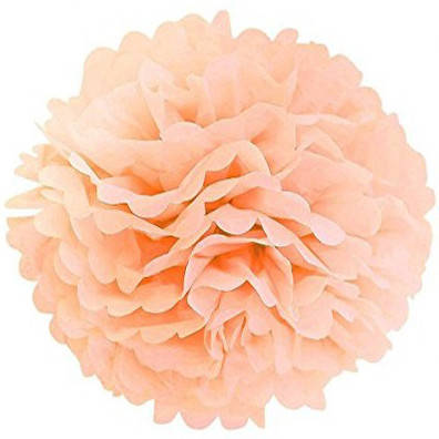 

Бумажный помпон для праздника 25 см персиковый