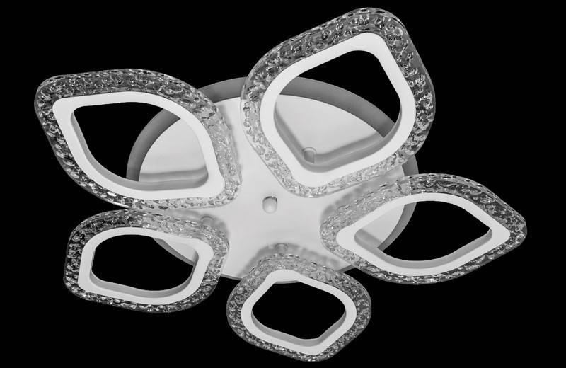 

Светодиодная люстра с прозрачным акрилом цвет белый, черный Линия солнца&2522-5S WT, BK