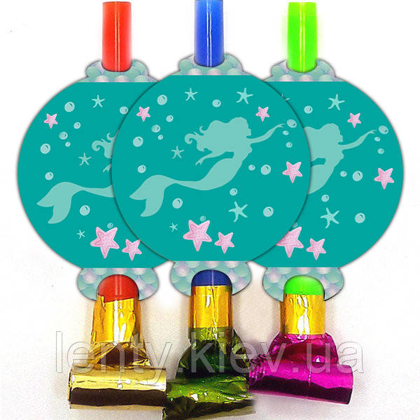 

Язычки - гудки (6 шт/уп) в стиле "Русалочка Ариэль силует" карнавальные малотиражные -