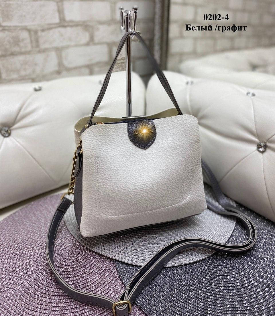 

Женская сумочка экокожа зернистая (13 расцветок) белый/графит