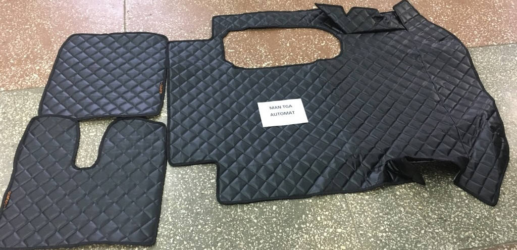 

Коврики в кабину кожзам MAN TGA автомат черные, Черный