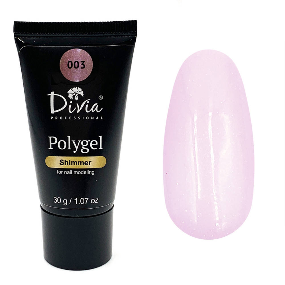 

Полігель для нарощування нігтів з шиммером Polygel Shimmer Divia Di907 - №003
