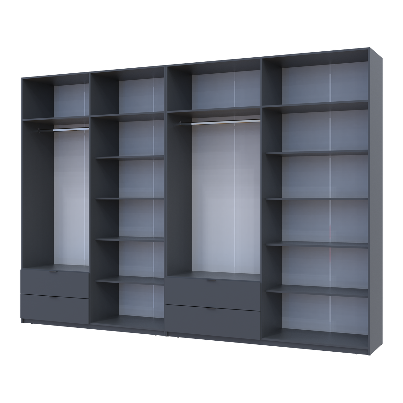 Розпашна Шафа для одягу Doros Лукас Графіт 4+4 ДСП 340х50х240 (42005141) 3