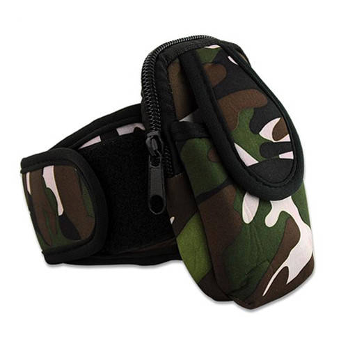 

Спортивный чехол для телефона на руку для смартфона 4" дюйма - камуфляж, Зелёный