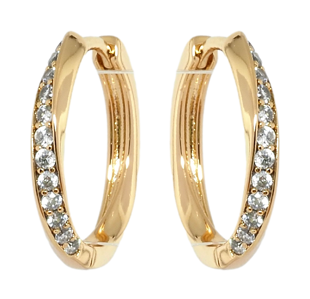 

Серьги Xuping Позолота 18K колечки "Дорожки циркония"