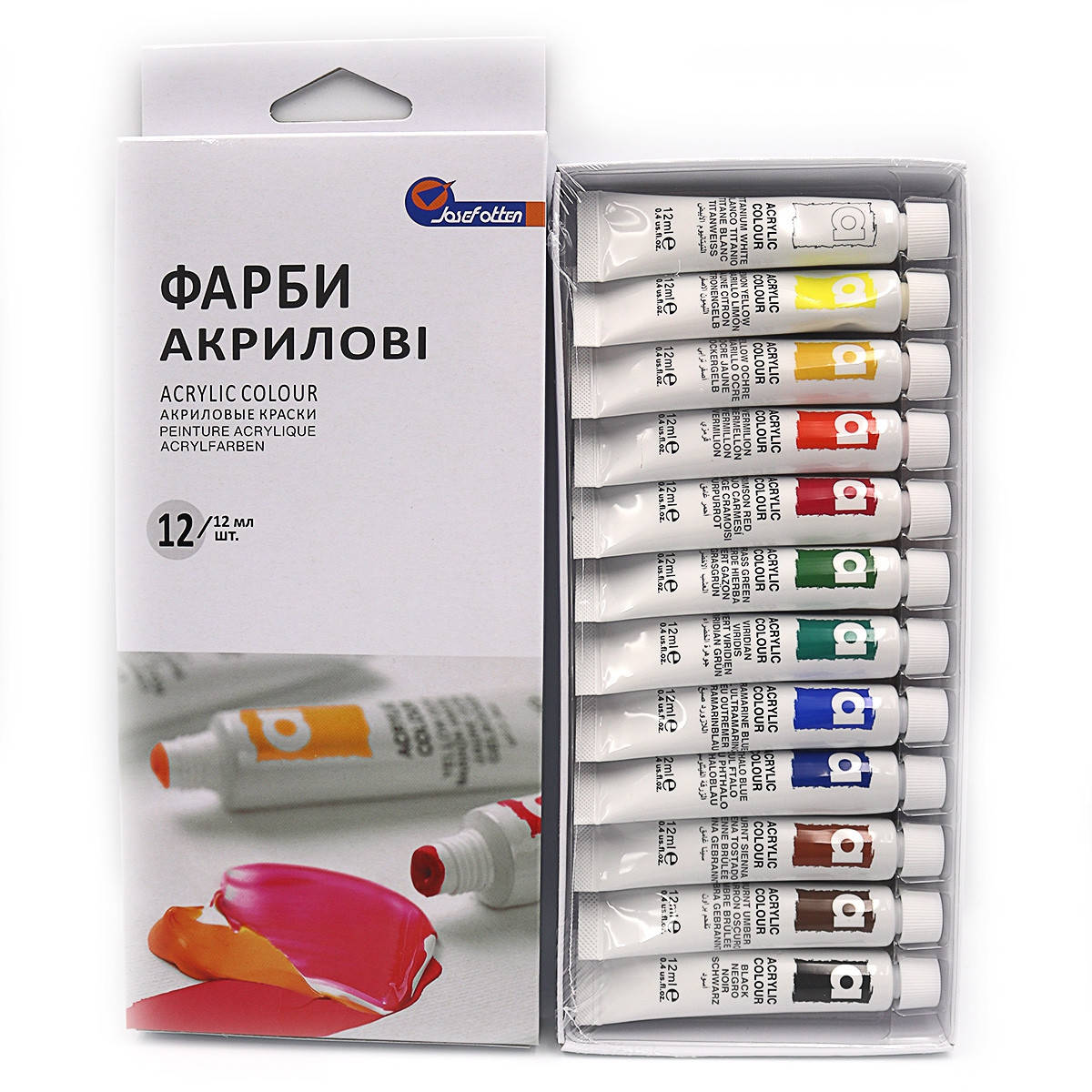 

Акриловые краски в тубах Art Ranger 12цв*12 мл EA1212C, Разные цвета