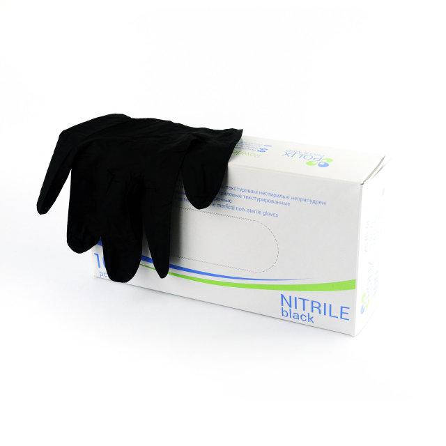 

Перчатки Нитриловые неопудренные Polix PRO&MED™ черные BLACK (100 шт/пач) M, Черный
