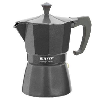 

Кофеварка гейзерная алюминиевая Vitesse (Витесс) 150 мл на 3 чашки (VS-2602)
