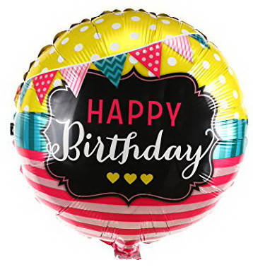 

Фольговані кулі коло "Happy Birthday" Флажки Диаметр: 18"(45 см).