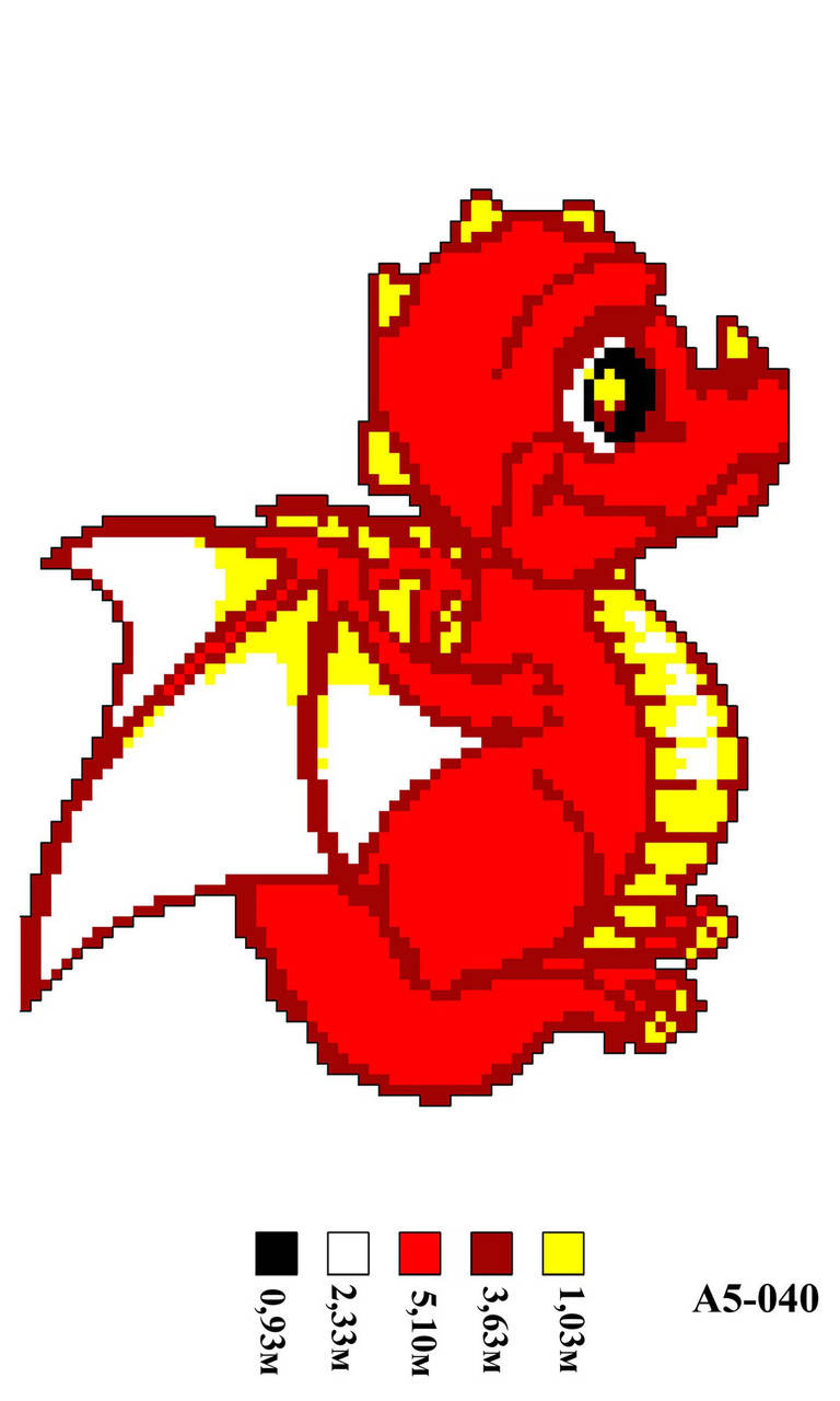 

Набор канва с нитками А5 040 Дракоша