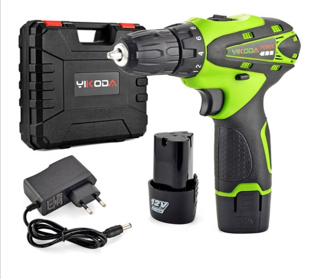 

Шуруповерт YIKODA аккумуляторный, шуруповерт 12 V, аккумуляторная дрель