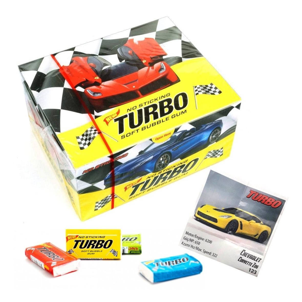 

Жевательная резинка Turbo упаковка 100 штук