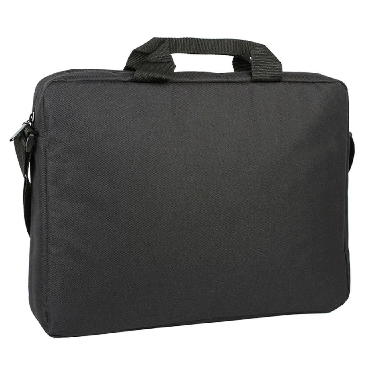 

Сумка для ноутбука 15,6" через плечо черного цвета полиэстер, Черный