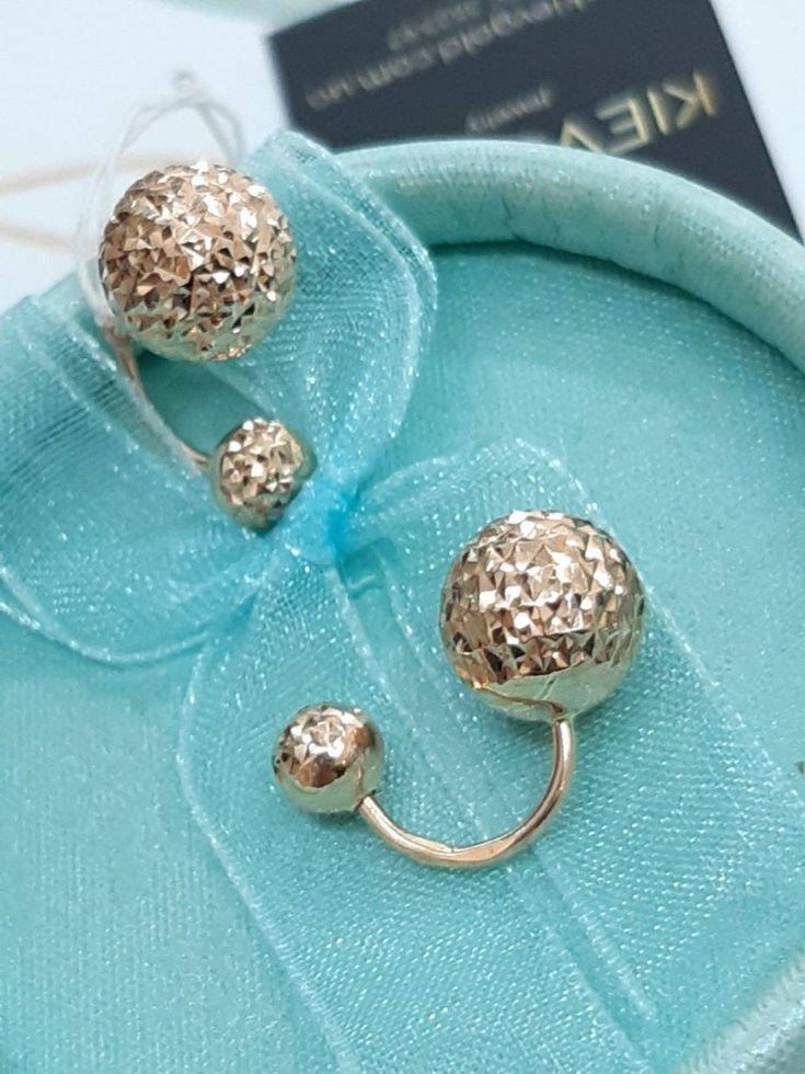 

Золотые серьги 585 пробы Шарики