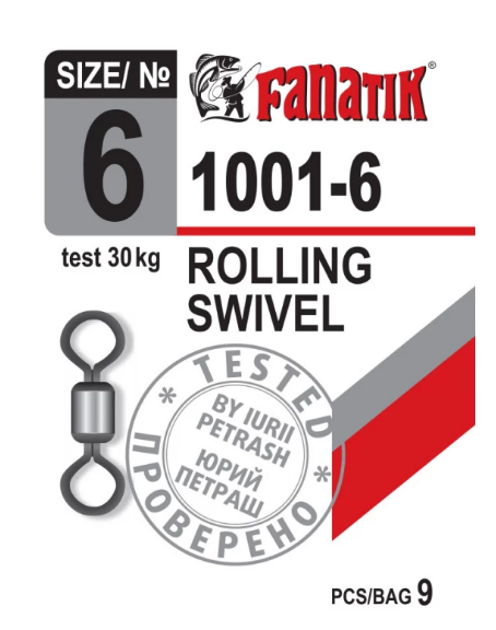 

Вертлюг FANATIK 1001-6 ( тест 30 кг )