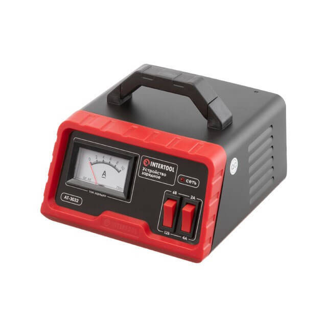 

Устройство зарядное для аккумуляторов 6/12 В, 2/4 А, 4-45 Ач, с трансформатором INTERTOOL AT-3032