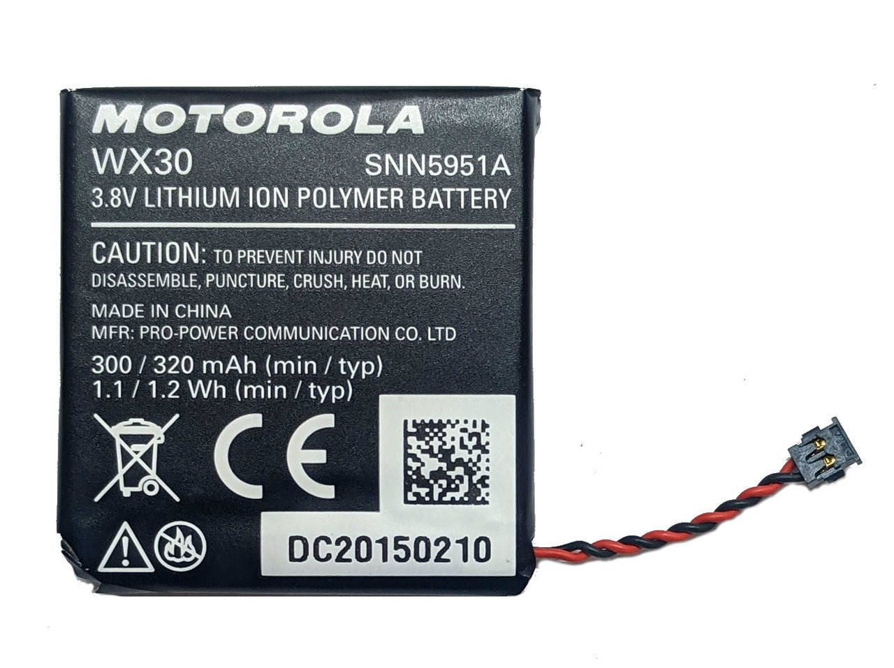 

Аккумулятор Motorola Moto 360 WX30 SNN5951A Батарея