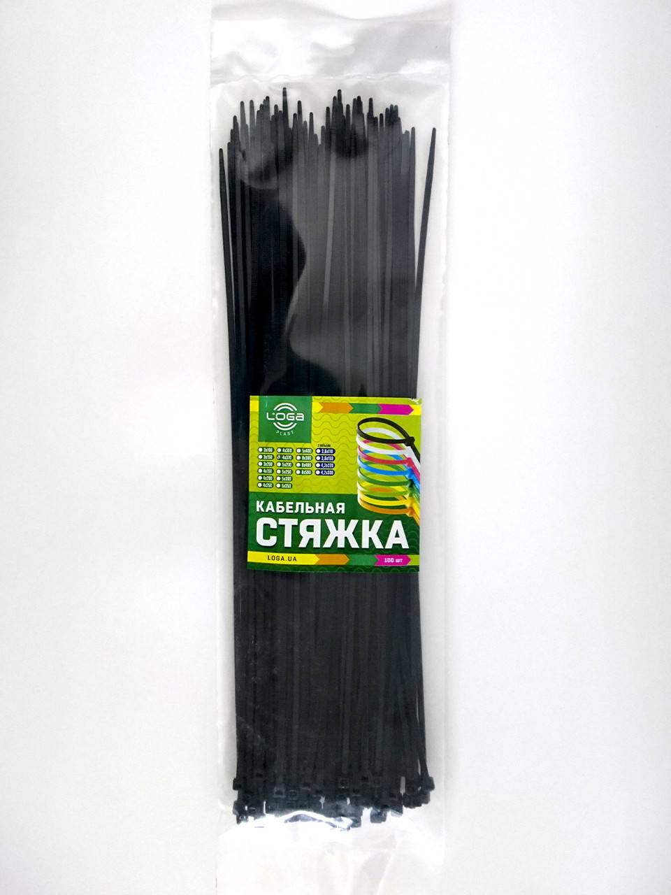 

Пластиковые хомуты 4x370 100шт, Черный