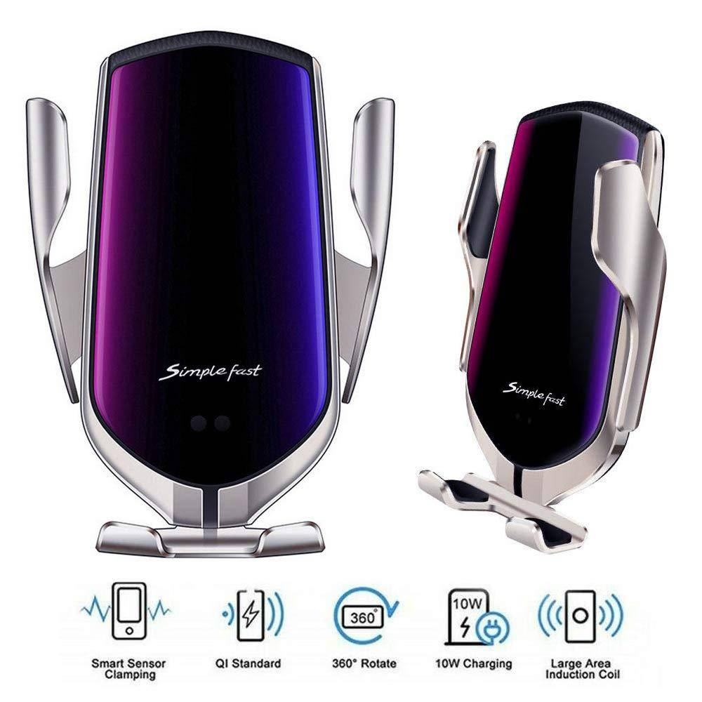 

Беспроводное автомобильное зарядное устройство Simple Fast с технологией Qi 10W, Серебристый