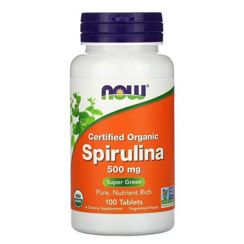 

Спирулина, NOW Spirulina 500 mg 100 таб